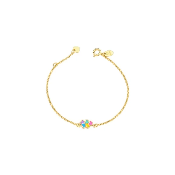 Pulseira Semijoia Infantil Corações com detalhes em Resina Colorida