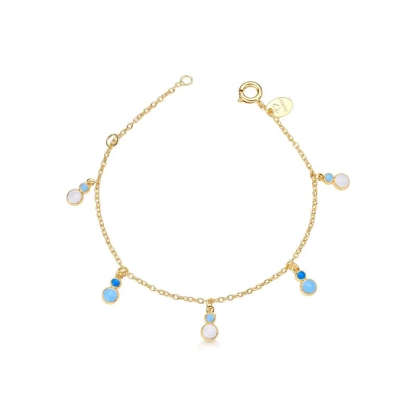 Pulseira Semijoia Infantil Bolinhas azul