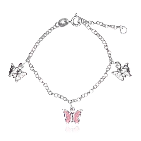 Pulseira Infantil Borboleta Prata 925